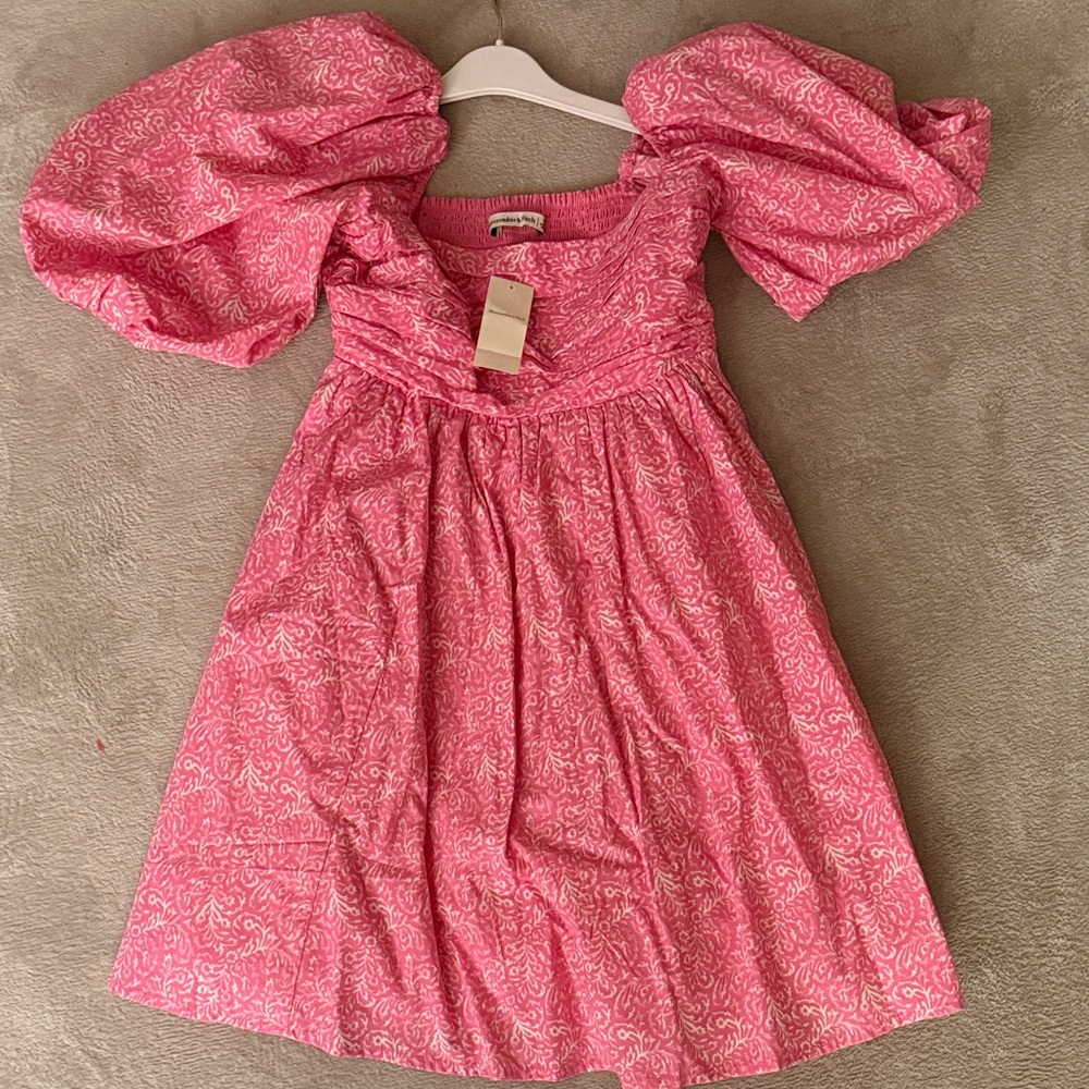 New Abercrombie & Fitch Emerson Popplin Pink Mini Dress